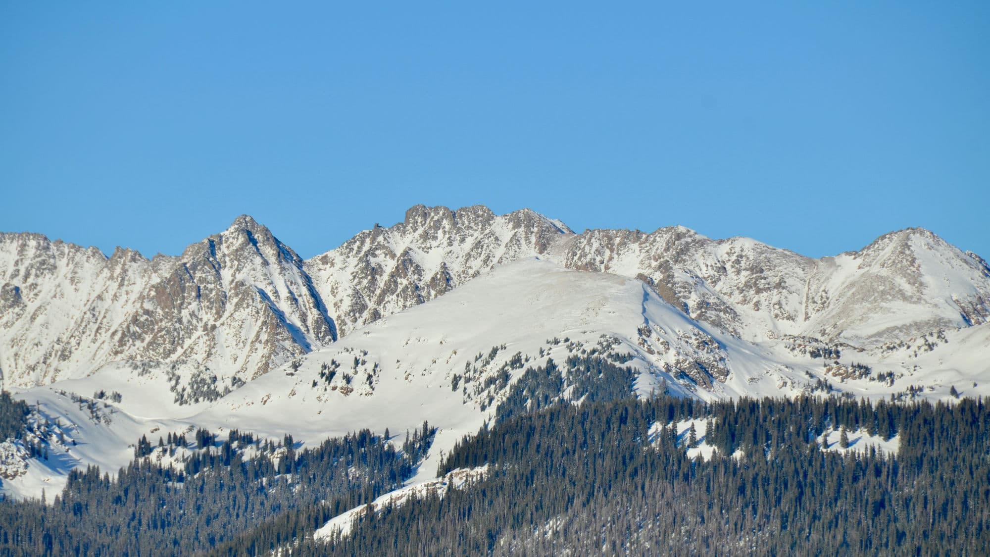 Snow-covered peaks of the Vail Valley, Colorado